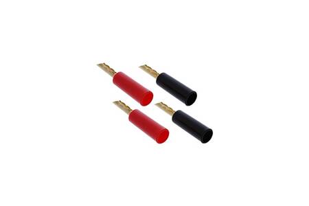 Lot De 4 Fiches Bananes Isolées 4mm - Cuivre Pur Nickelé - Dimensions 14,4 X 30,7 Mm - Pour Montages électriques/électroniques