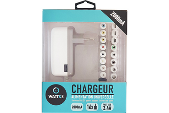 Chargeur / Alimentation Watt&co CHARGEUR ALIMENTATION UNIVERSELLE 2000 mA 3-12V AVEC PORT USB 2A