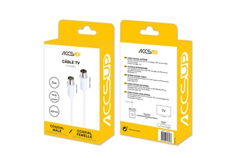 Accsup - CABLE ANTENNE COAXIAL 5M BLANC