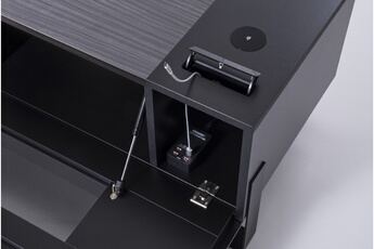 Meuble Naga 1400 Carbon + Trappe + QI + Chargeur 4 USB