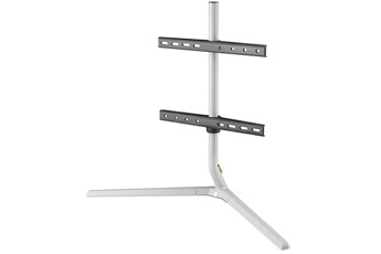 One For All - sur pied pour meuble / TV Stand Design Table Top - Light/Silver - Orientable 180 - VESA 400 - 32/70'''' - Pour TV OLED, QLED, LED max 40kgs - Hauteur reglable - Support de barre de son - Gestion des cables - Rembourrage anti-rayures.