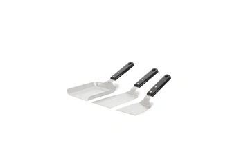 Set de 3 spatules barbecue en inox / Hauteur maximum 38cm / Spatule, spatule longue et spatule à rebords