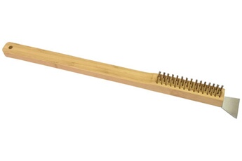 Grattoir et brosse / Manche en bambou / Brosse en fils de cuivre