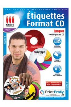 Rangement CD / DVD Micro Appli Etiquettes CD Opaques - 100 étiquettes mates