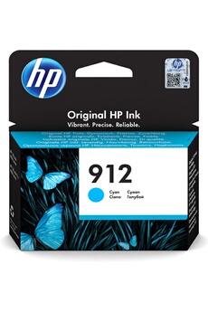 HP - HP 912 Cartouche d'Encre Cyan Authentique (3YL77AE) pour HP OfficeJet Pro 8010 series / 8020 series