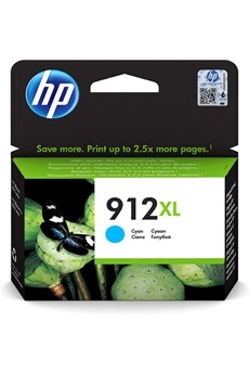 HP 912XL Cartouche d'Encre Cyan grande capacité Authentique (3YL81AE) pour HP OfficeJet Pro 8010 series / 8020 series