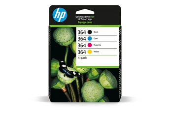 364 Pack de 4 Cartouches d'Encre Cyan, Magenta, Jaune et Noire Authentiques (N9J73AE)