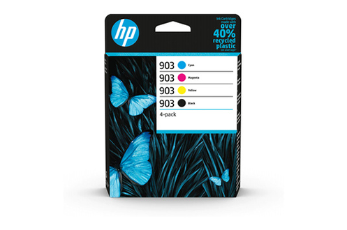 Hp HP 903 Pack de 4 Cartouches d'Encre Noire, Cyan, Magenta, Jaune  Authentiques (6ZC73AE) pour HP OfficeJet 6950, HP OfficeJet Pro 6960 / 6970