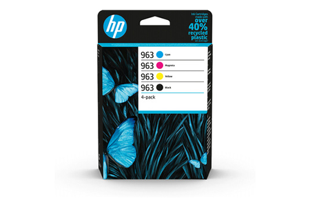 Cartouche d'encre Hp HP 963 Pack de 4 Cartouches d'Encre Noire, Cyan, Magenta et Jaune Authentiques (6ZC70AE) pour HP OfficeJet Pro 9010 series / 9020 series