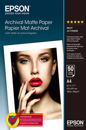 Papier d'impression Epson Papier Mat Archival - A4 - 50 Feuilles - 189g/m²