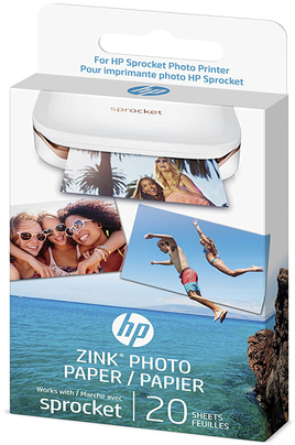 Papier photo adhésif HP ZINK® pour HP Sprocket - 20 feuilles