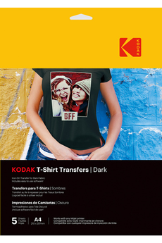 Papier d'impression Kodak T-shirt Transfer Dark 5 feuilles