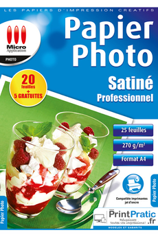 Papier d'impression Micro Appli Papier Photo Brillant 10x15 - Premium plus - 255 g/m² - 130 feuilles