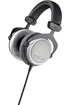 Casque stéréo semi-ouvert - Impédance : 250 ohms / Réponse en fréquence : 5 - 35kHz / Ecoute analytique adaptée à a musique classique / Câble spiralé avec fiche mini Jack stéréo 3,5 mm