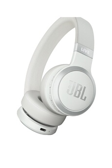 Casque audio Jbl Live 670 NC Blanc, Casque Supra-Auriculaire sans fil a reduction de bruit adaptativ