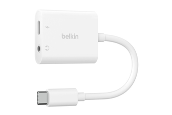 Adaptateur et convertisseur Belkin Adaptateur USB-C + audio 3,5mm+ recharge, blanc