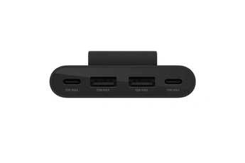 Adaptateur et convertisseur Belkin Hub 4 ports (2 USB-C et 2 USB-A) avec câble de 2 m - noir