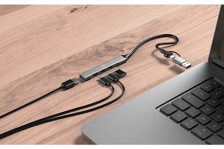 Convertisseur USB-C Vers USB-A Portable Avec Porte-clés - Aluminium, Design Compact, Neuf