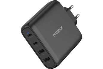 Chargeur mural 100W GaN, 2 ports USB-C + 2 port USB-A Noir