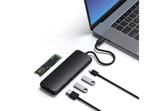 Hub USB Satechi HUB USB-C 4 en 1 AVEC EMPLACEMENT POUR SSD NOIR