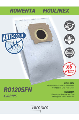 Temium RO120SFN Anti-odeur 6 Sacs Sac aspirateur