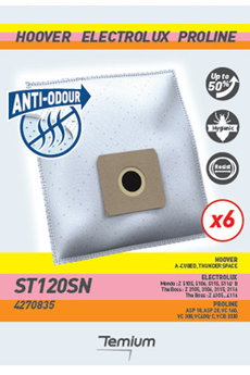 Sac aspirateur Temium ST120SN ANTI-ODEUR 6 SACS