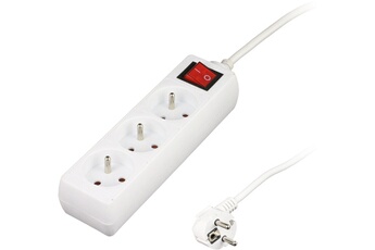 Zenitech Blanc Multiprise 3 Prises 2P+T 16A Avec Interrupteur Lumineux Nf/Ce 190373 - Neuf - Image 4