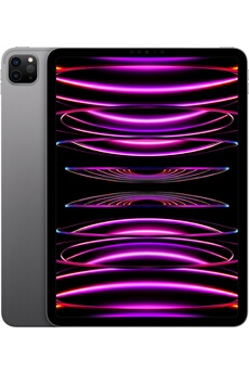 Ecran Liquid Retina XDR 12,9" 2388 x 1668 pixels / Puce Apple M2 (CPU 8 coeurs + GPU 10 coeurs) - Capacité 128 Go / Wifi 6 802.11 ax - BT 5.3 - Jusqu'à 10 h d'autonomie en Wifi / Appareil photo pro : grand angle 12 Mpx + Ultra grand angle 10 Mpx - Caméra TrueDepth ultra grand angle 12 Mpx