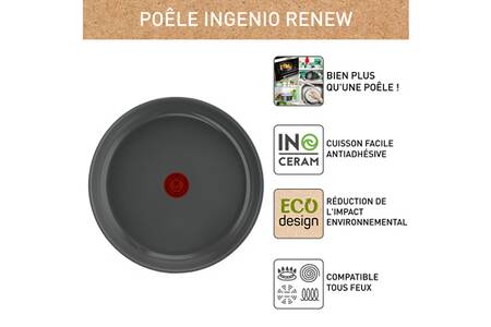 TEFAL Batterie de cuisine Ingenio Renew 3pcs L2629202 pas cher