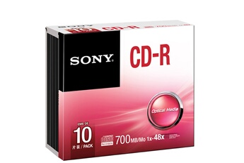 SONY Pack de 10 CD-R  Slim 48x 700 Mo 