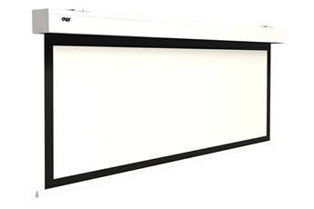 Ecran motorisés - Format 16/9 / Hauteur 108 cm x Largeur 192 cm / Carter Aluminium laqué Blanc / Télécommande radio