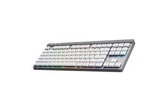 Clavier gaming mécanique ultra-plat sans pavé numérique avec une connectivité à trois modes / Les contacts mécaniques GL ultra-plats sont lubrifiés en usine pour une sensation plus douce, un déclenchement rapide et une frappe précise / Une autonomie de 36 heures de jeu / Avec KEYCONTROL, les joueurs peuvent programmer jusqu'à 15 fonctions par touche