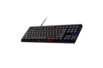 Clavier gaming compact - Clavier mécanique filaire / Switchs mécaniques GL ultra-plats, lubrifiés en usine / Conception anti-dépôts gras - Les touches en PBT double couche / Lightsync RVB: Accédez à près de 16,8 millions de couleurs