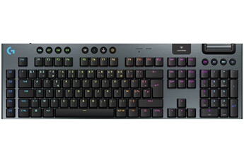 Clavier sans fil de taille standard pour gaming / Choisissez votre connectivité avec Tri-Mode: LIGHTSPEED 2,4 GHz , Bluetooth ou filaire avec câble USB-C / KEYCONTROL, de 9 touches G avancées, de commandes multimédias, d'une molette de volume et d'un pavé numérique / jusqu'à 36 h d'autonomie avec le RVB à 100 %, jouez tout en chargeant via un câble USB-C