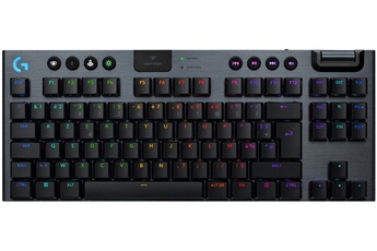 Clavier sans fil compact sans pavé numérique pour gaming / Choisissez votre connectivité avec Tri-Mode: LIGHTSPEED 2,4 GHz , Bluetooth ou filaire avec câble USB-C / Configurez jusqu'à 15 fonctions par touche pour transformer votre clavier sans fil en un centre de commande personnalisé / jusqu'à 42 h d'autonomie avec le RVB à 100 %, jusqu'à 100 h d'autonomie avec le RVB à 50 % et jusqu'à 1 000 h avec le RVB éteint