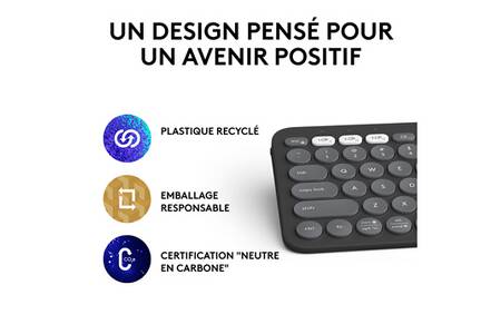 Clavier Sans Fil Logitech Pebble Keys 2 K380s - Bluetooth Multiappareils AZERTY