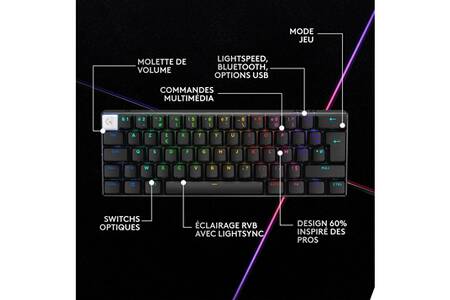Logitech Clavier de jeu Logitech G PRO clavier Noir - Français