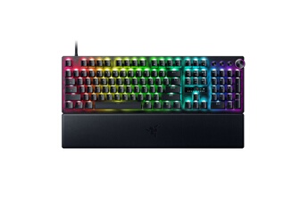 Clavier gaming filaire pour les pros avec réglages rapides intégrés / Switches optiques analogiques RazerT de 2e génération / Bouton numérique multifonction et boutons de contrôle dédiés / Plaque en aluminium brossé