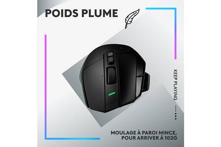 Souris Gaming Logitech G502 Hero Lightspeed – Sans Fil, 11 Boutons, DPI Ajustable – Noire