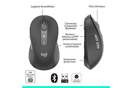 Souris Logitech Signature Plus M750 L Sans Fil et Bluetooth Grande ...