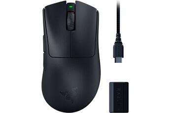 Souris Gaming Ultralégère de seulement 63g / Polling Rate sans fil réel de 4 000Hz avec le dongle sans fil Razer HyperPolling / Capteur optique 30 K Razer Focus Pro - Switchs optiques de souris Razer de 3e génération avec 90 millions de clics / Jusqu'à 90 heures d'autonomie de la batterie et recharge