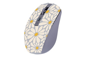 Double connexion Bluetooth + USB-A 2,4 - Bouton ON/OFF / Plug & Play - DPI : 800 - 1200 - 1600. / 6 boutons - Design FLOWER / Alimentation : Batterie rechargeable 500mAh (câble de recharge inclus) - Compatibilité : PC / MAC