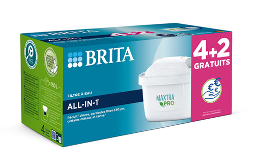 Cartouche filtre à eau Brita Pack de 4+2 cartouches filtrantes MAXTRA PRO -  All-in-1 - 1053882