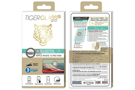Protection d'écran pour smartphone Tigerglass TIGER GLASS PLUS VERRE TREMPE ANTIBACTERIEN: APPLE IPHONE 12 / 12 PRO