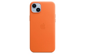 Coque en cuir avec MagSafe pour iPhone 14 Plus - Orange