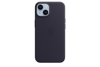 Coque et étui téléphone mobile Apple Coque en cuir avec MagSafe pour iPhone 14 - Encre violette