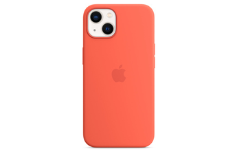 Coque et étui téléphone mobile Apple Coque en silicone avec MagSafe pour iPhone 13 - Nectarine