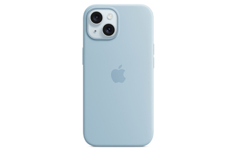 Coque et étui téléphone mobile Apple Coque en silicone avec MagSafe pour iPhone 15 - Bleu clair