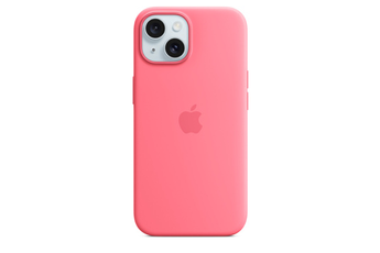 Coque et étui téléphone mobile Apple Coque en silicone avec MagSafe pour iPhone 15 - Rose