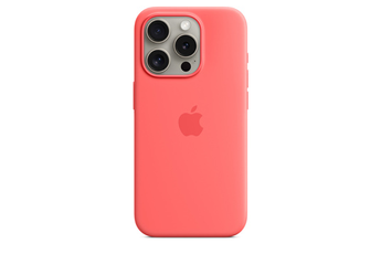 Coque et étui téléphone mobile Apple Coque en silicone avec MagSafe pour iPhone 15 Pro - Goyave